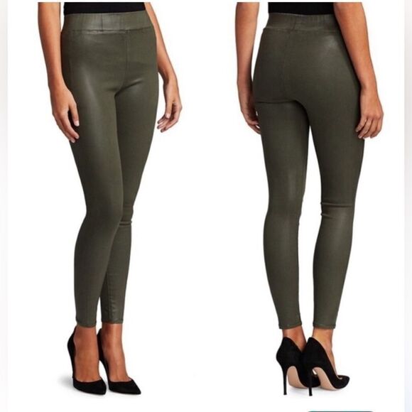L’AGENCE Jeans coated Rochelle legging in army green. NWT. Large - Picture 1 of 7